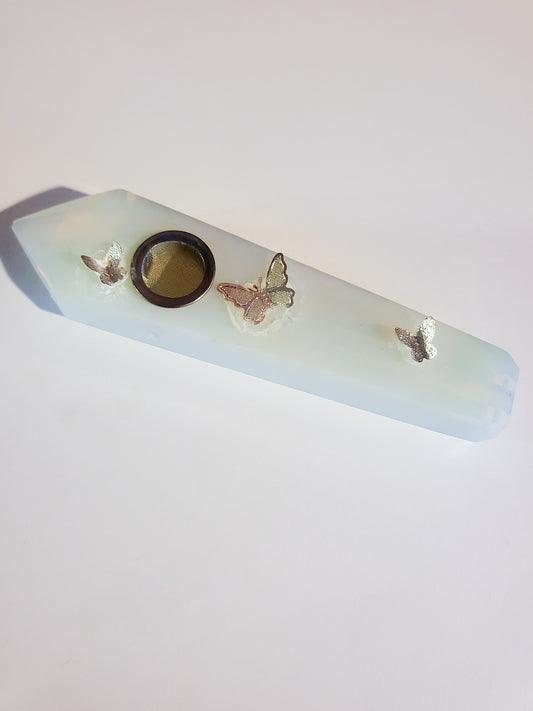 Opalite Pipe with Butterflies