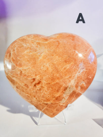 Peach Moonstone Hearts