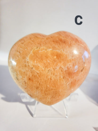 Peach Moonstone Hearts