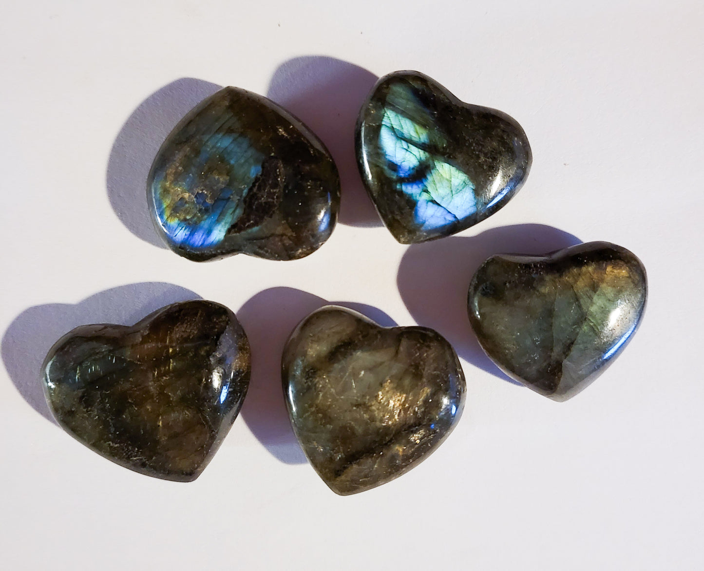 Labradorite Hearts - Approx. 1.4" - 1 oz