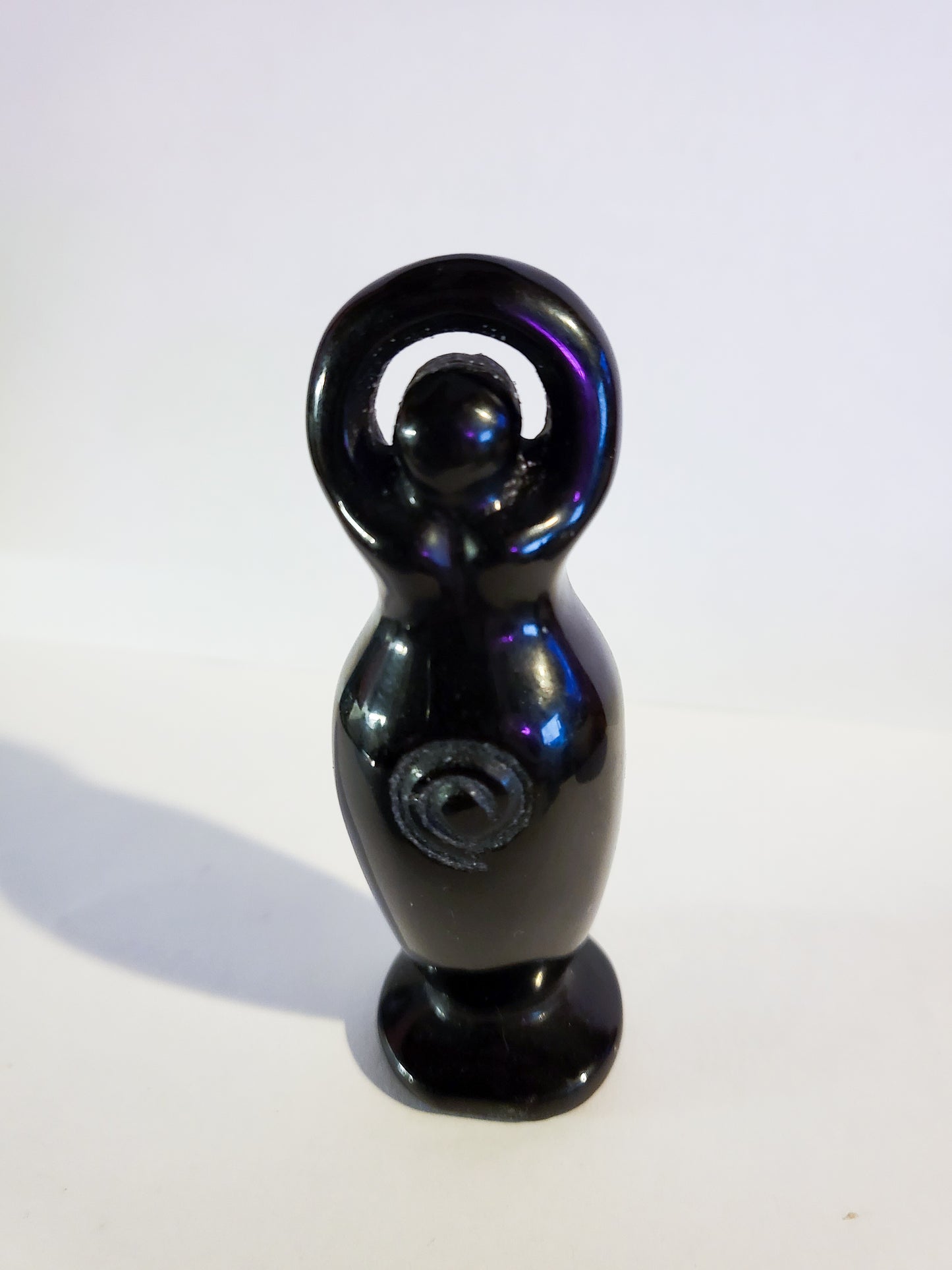 Obsidian Fertility Goddess Carving