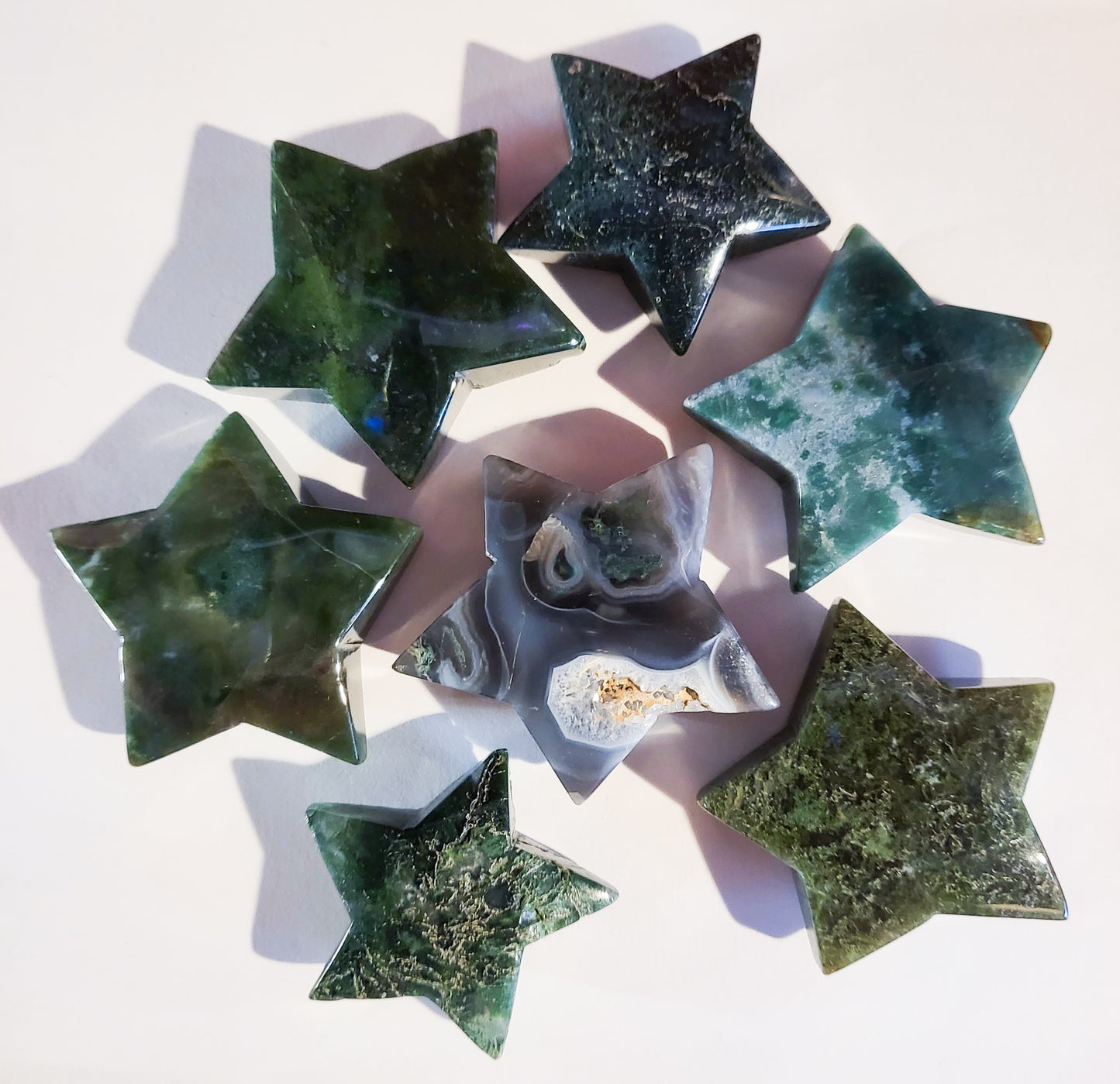 Moss Agate Stars - 2.25" - 2 oz