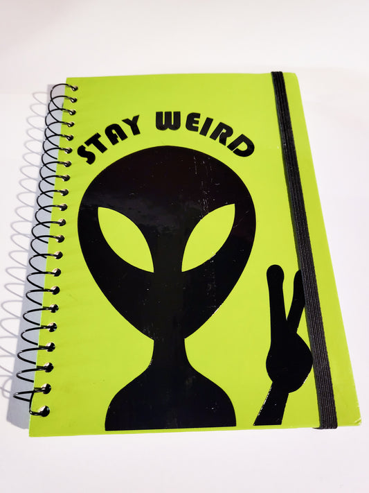 Stay Weird Spiral Notebook - 5" x 7" - 80 lined sheets