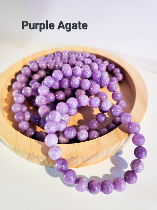 Purple Agate Bracelet - 8mm