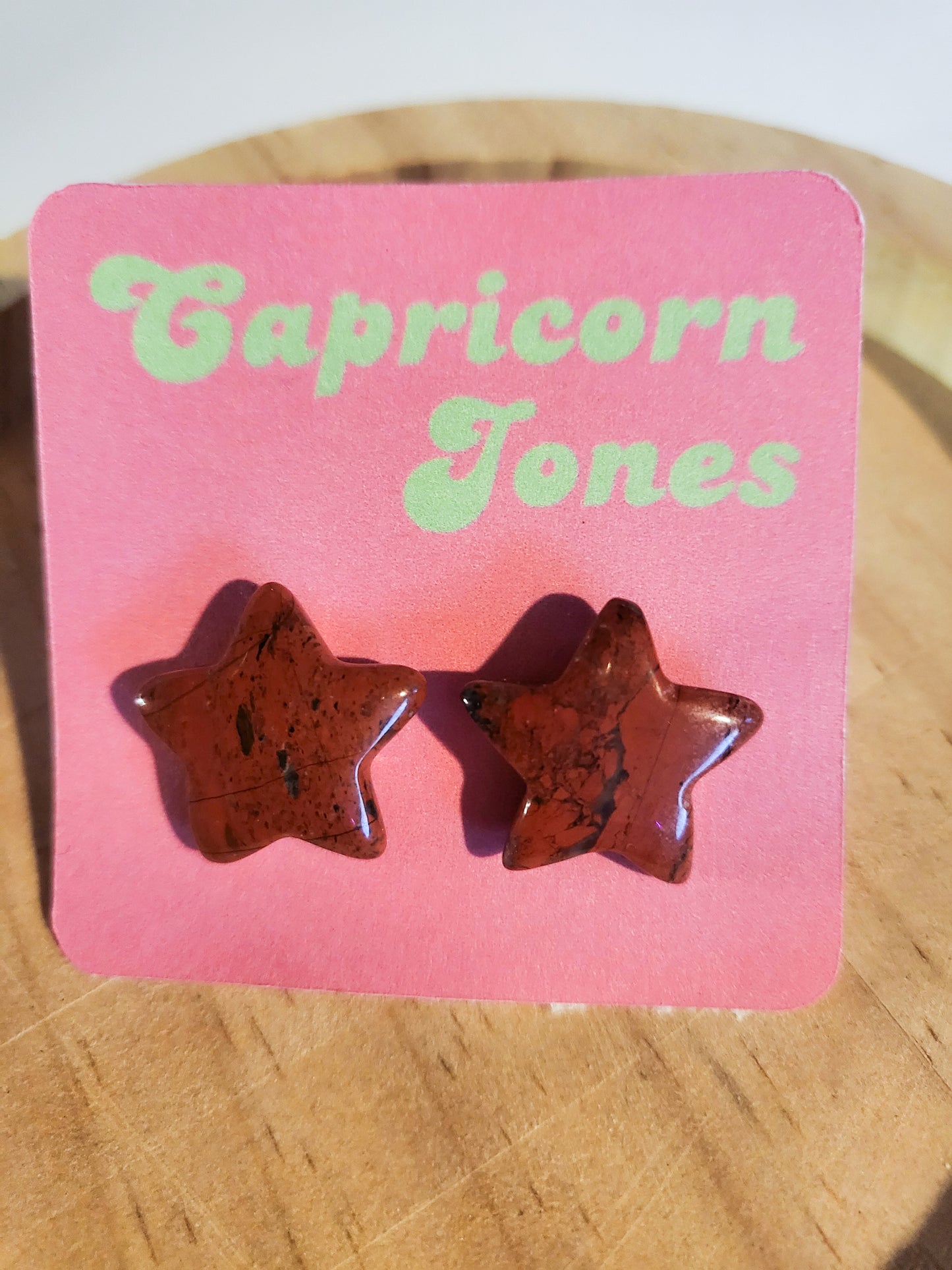 Red Jasper Star Stud Earrings