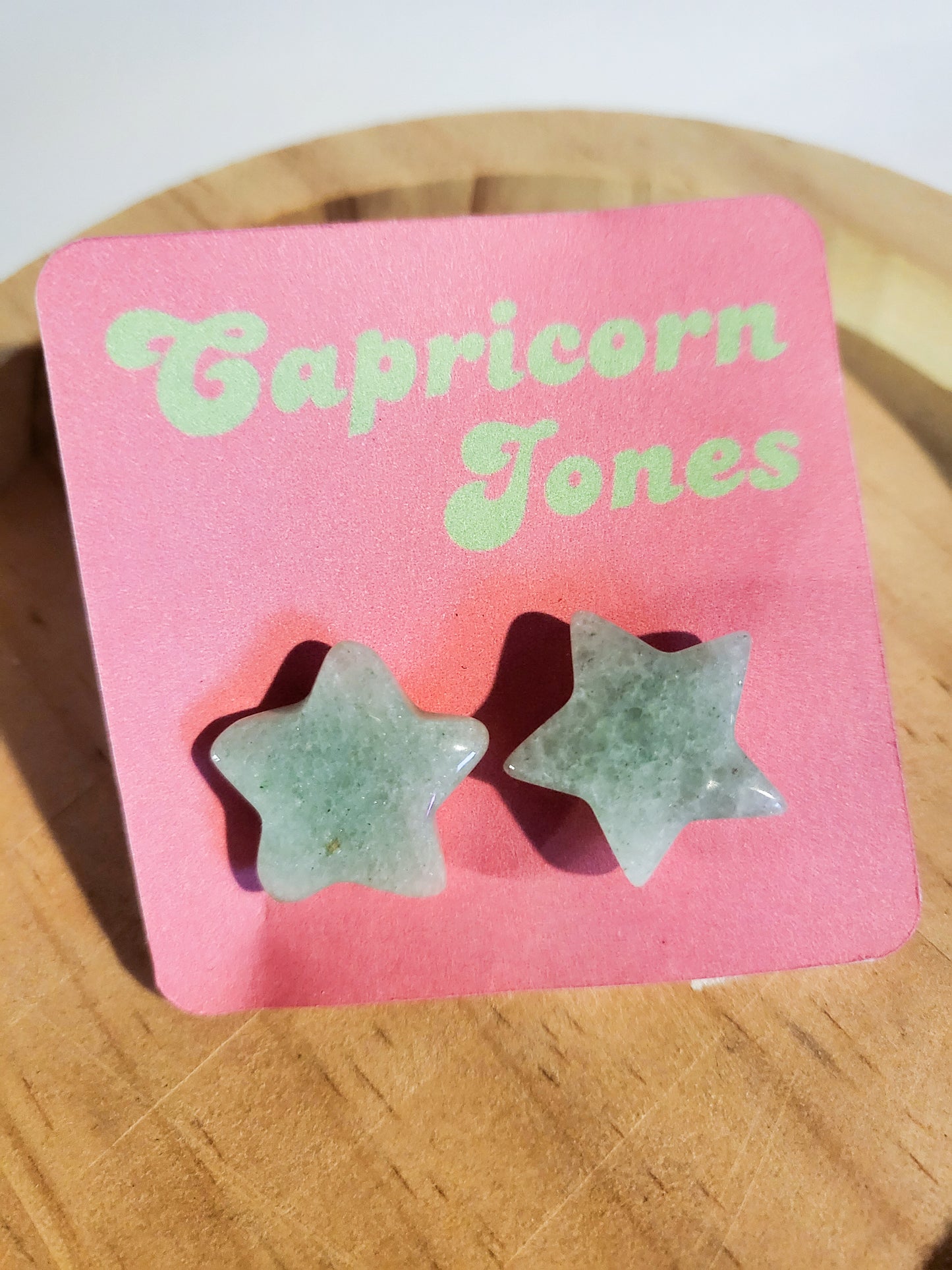 Green Aventurine Star Stud Earrings