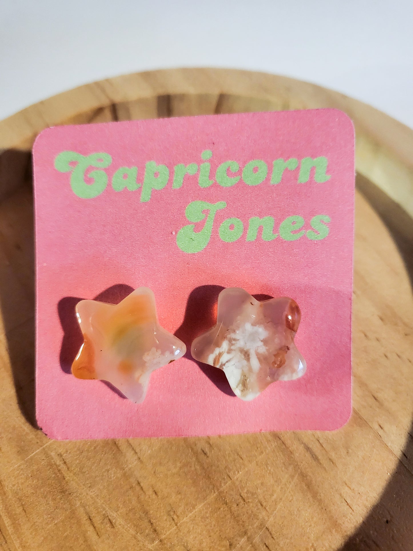 Flower Agate Star Stud Earrings