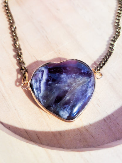 Amethyst Heart Pendant Necklace