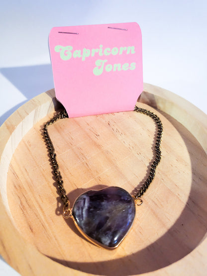 Amethyst Heart Pendant Necklace