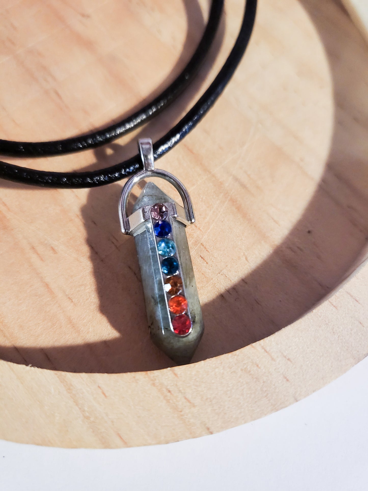 Chakras Labradorite Point Pendant Necklace