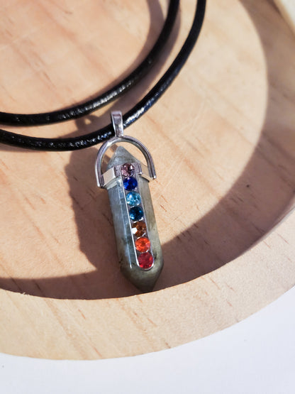 Chakras Labradorite Point Pendant Necklace