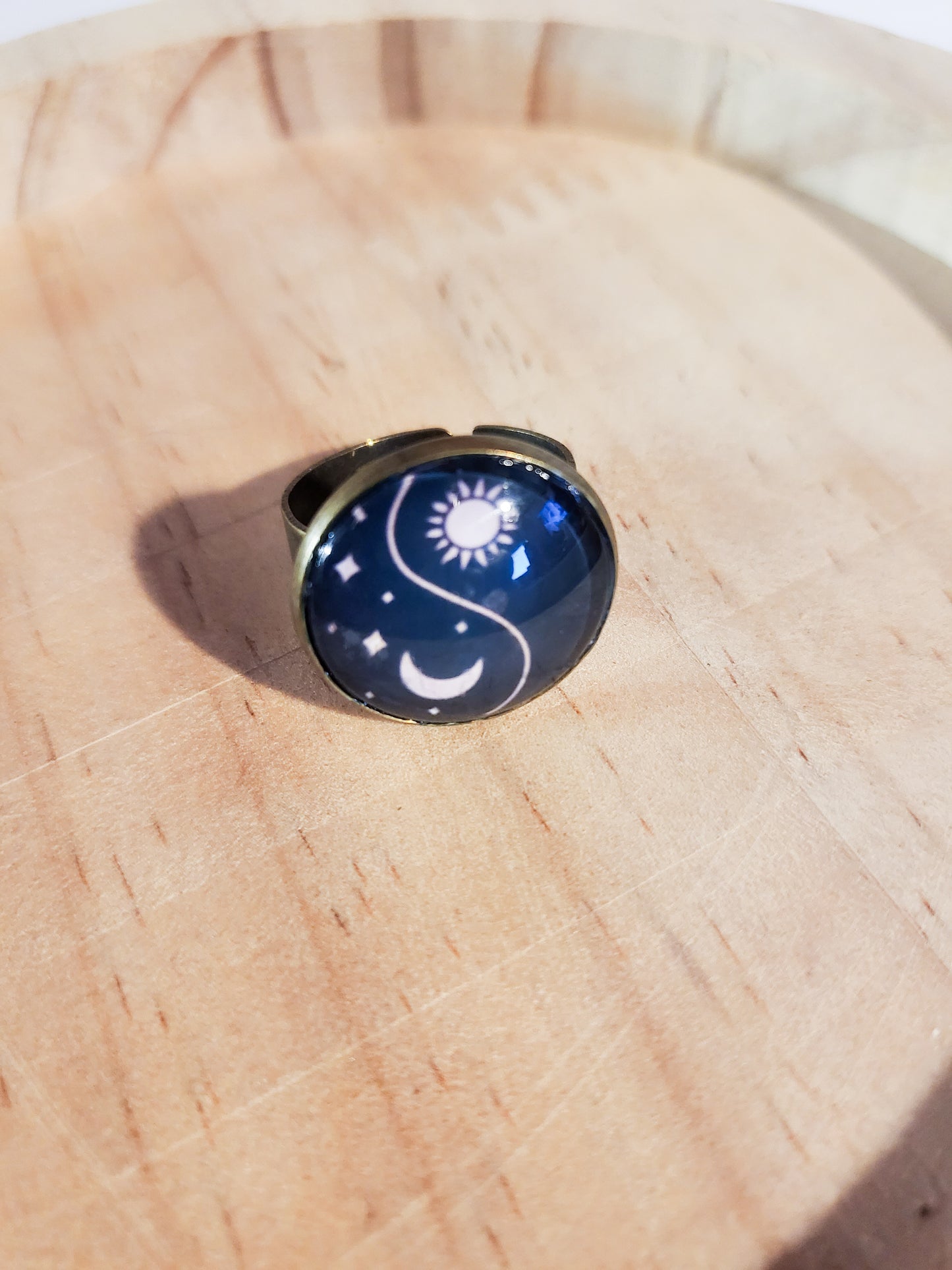 Sun & Moon Yin & Yang Adjustable Ring