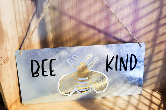 Bee Kind Hanging Sign - 11" x 5"