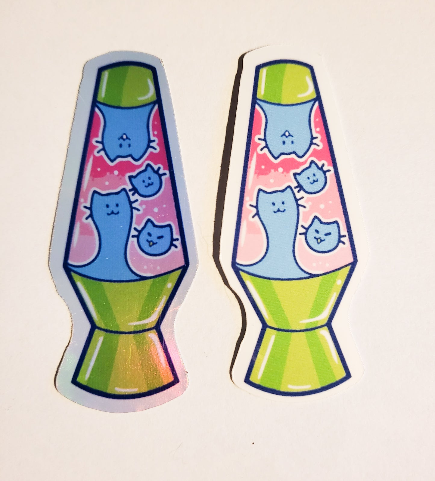 Kitty Cat Lava Lamp Sticker - Glossy or Holographic - 1.1" x 2.7"