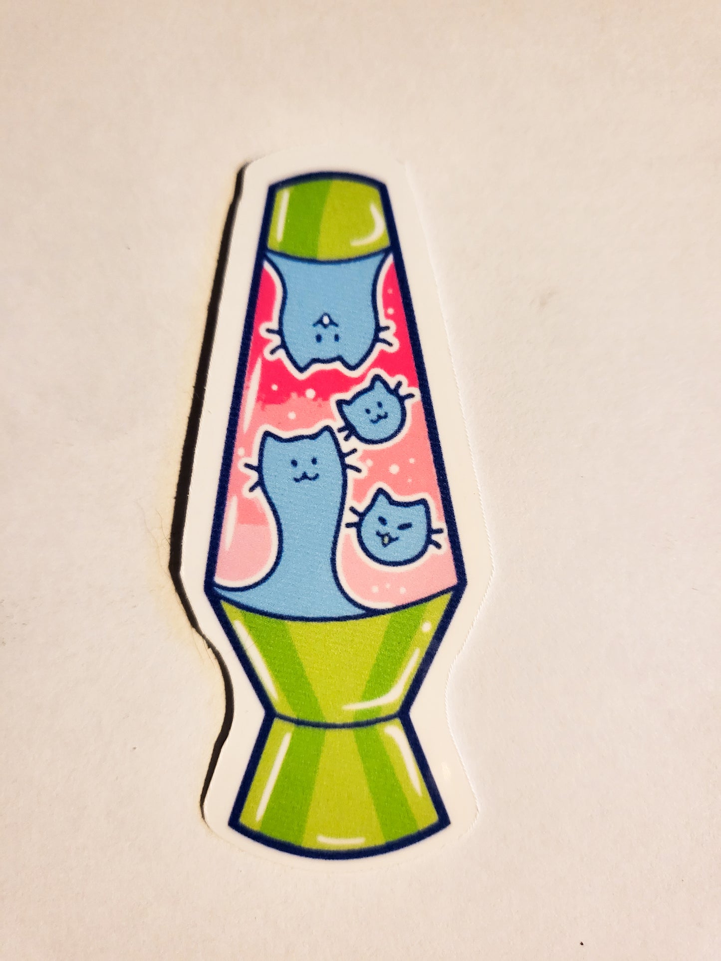 Kitty Cat Lava Lamp Sticker - Glossy or Holographic - 1.1" x 2.7"