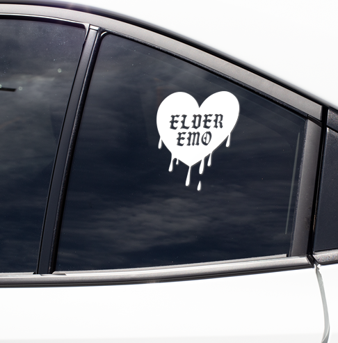 Elder Emo Vinyl Car Decal - 3.5" x 4"