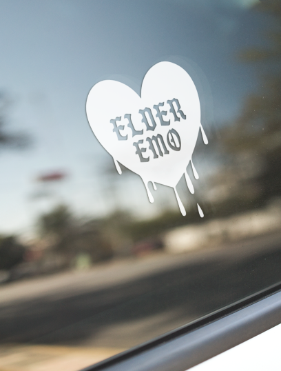 Elder Emo Vinyl Car Decal - 3.5" x 4"