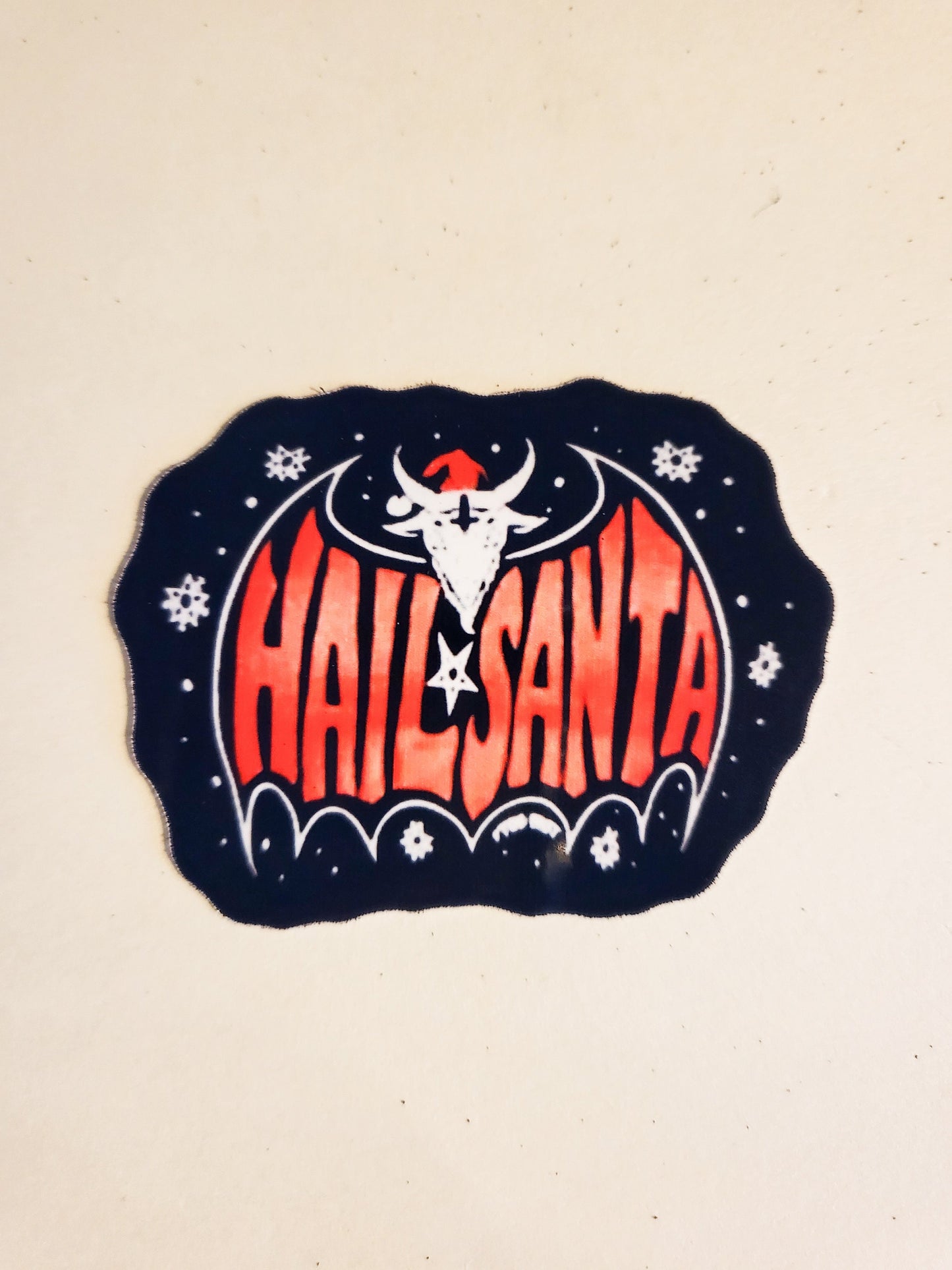 Hail Santa Sticker - Glossy 2" x 2.5" - stickers decal holiday christmas bat satan red black festive seasonal