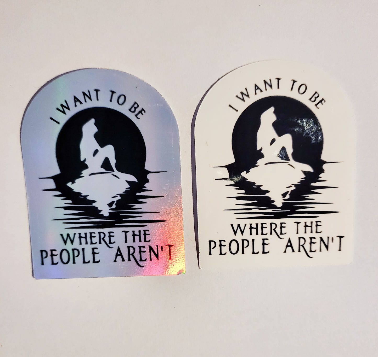 I Want to be Where the People Aren't Sticker - Glossy or Holographic - 2.2" x 2.8" - Ariel Little Mermaid