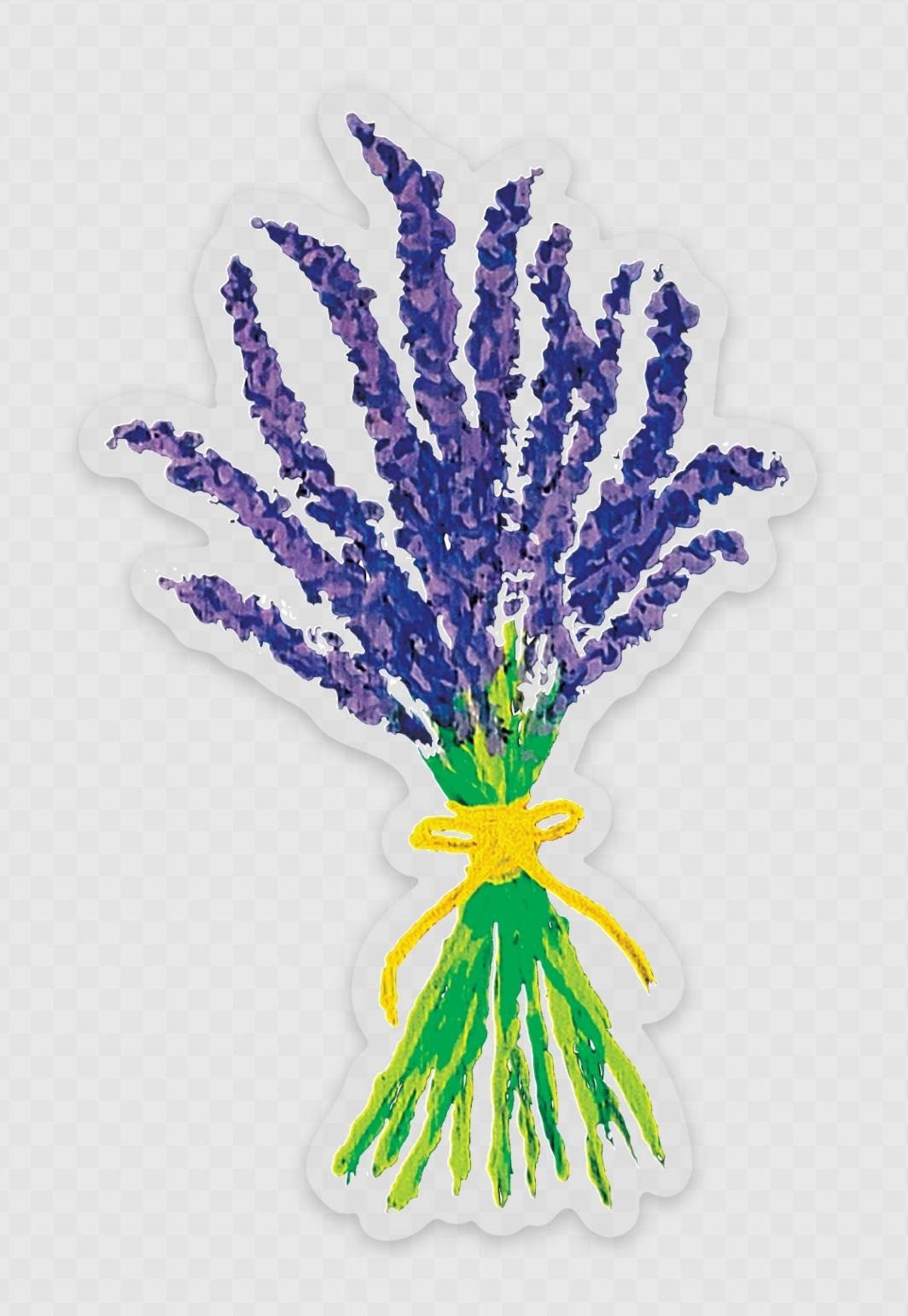 Lavender Bundle sticker - 2.5 x 4" - transparent waterproof flower bundle flowers hand-drawn painting