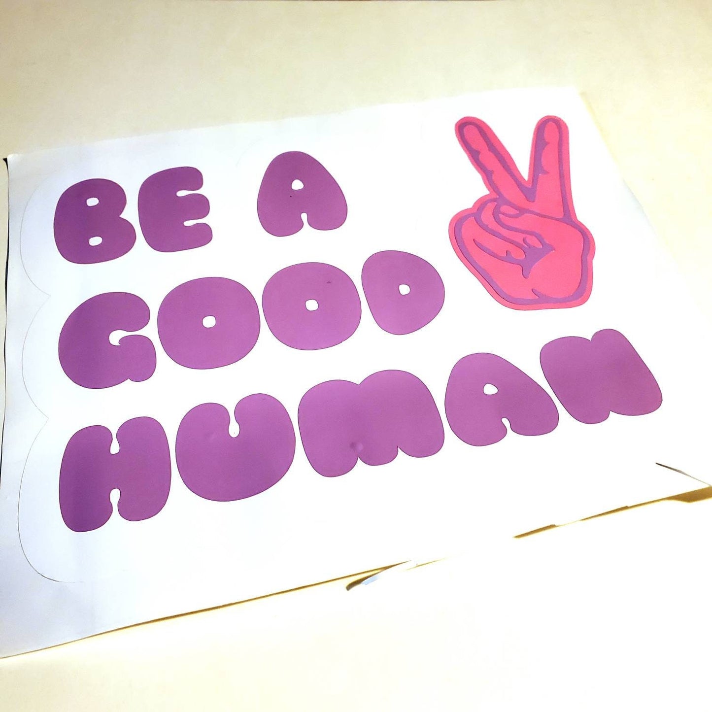 Be a Good Human Vinyl Decal - Waterproof Permanent Sticker Car Decal Peace