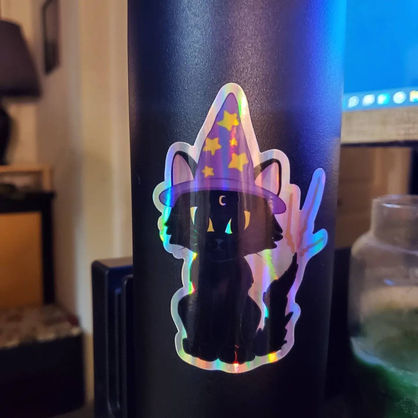 You're a Wizard, Kitty! - Holographic Cat Witch water-resistant sticker 2.5 x 3.5