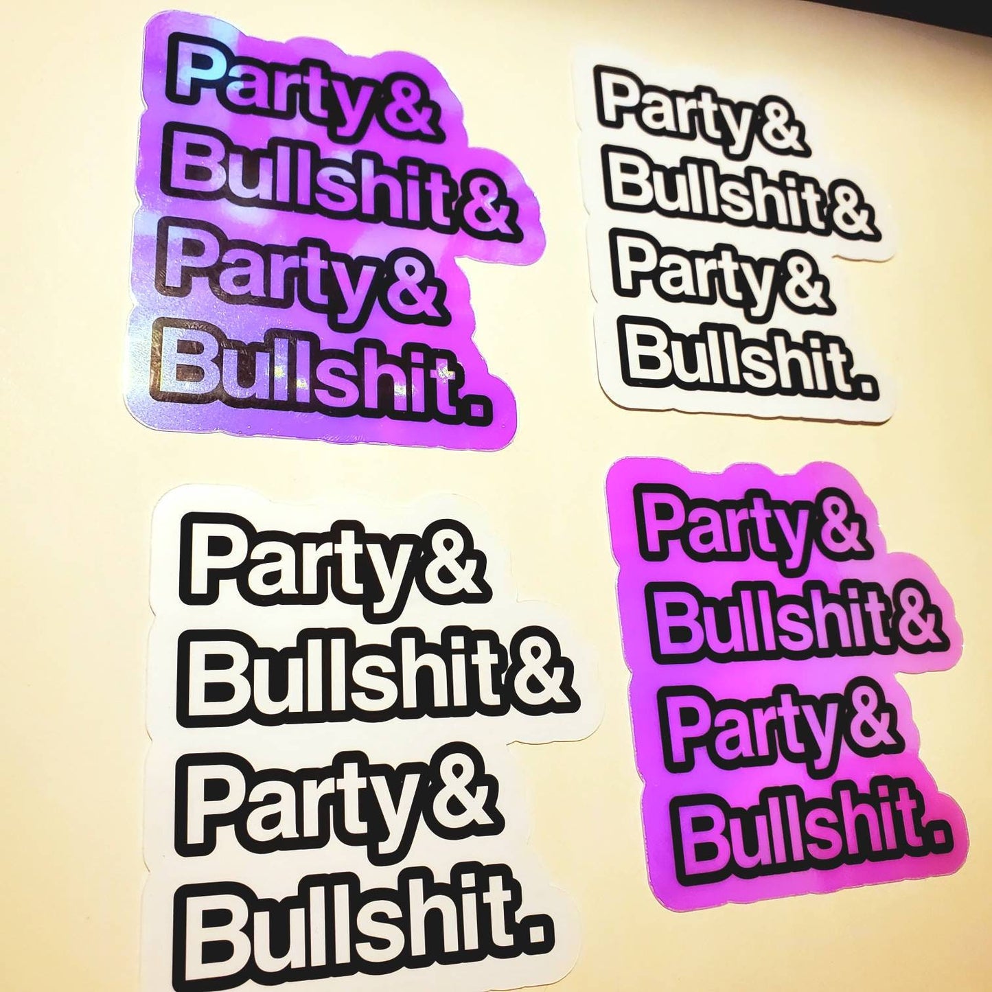 Party & BS / vinyl waterproof holographic sticker / lyrics biggie 90s