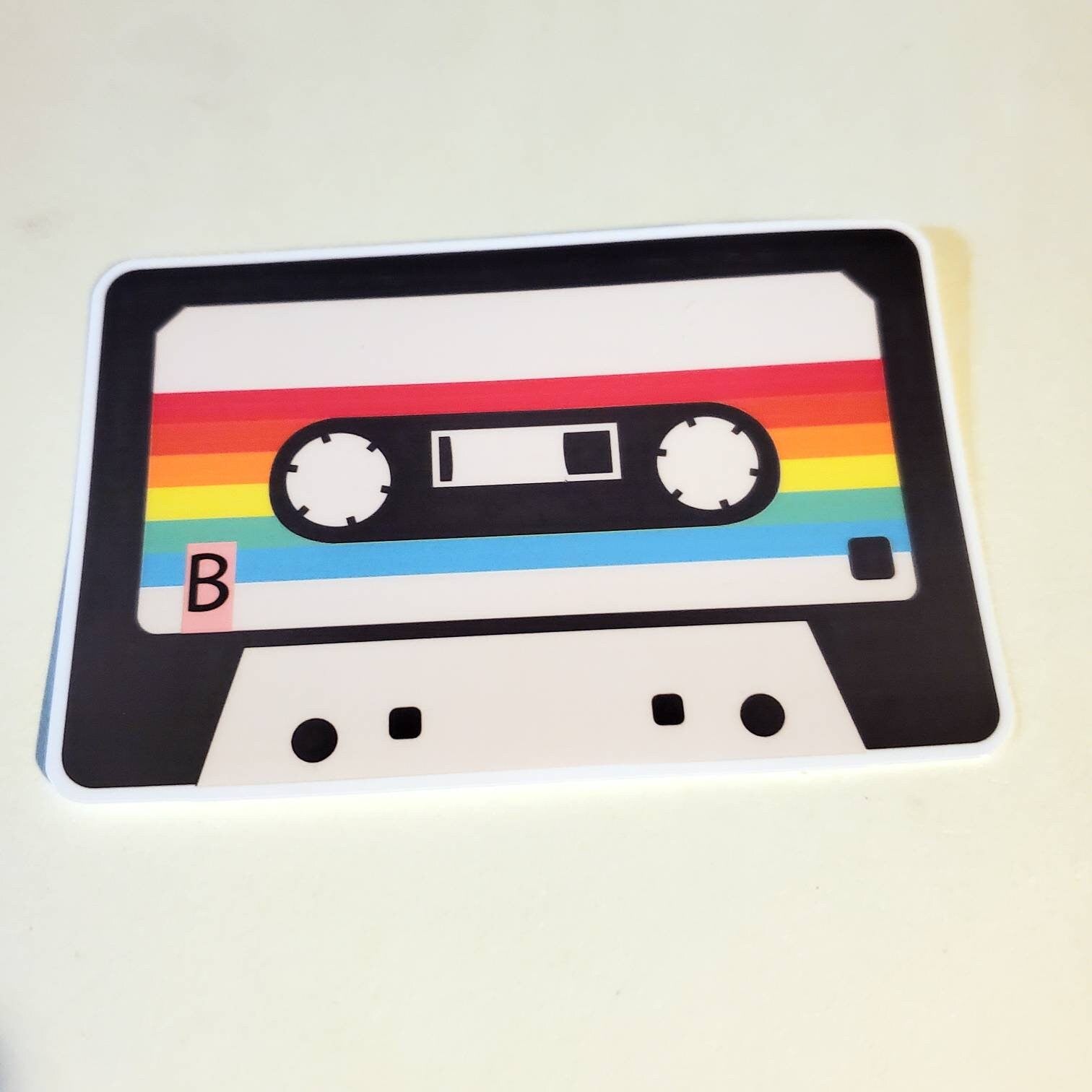 B-Sides Vinyl Sticker Pack / 2 stickers / good vibes music mixtape retro vintage bundle cassette tape record