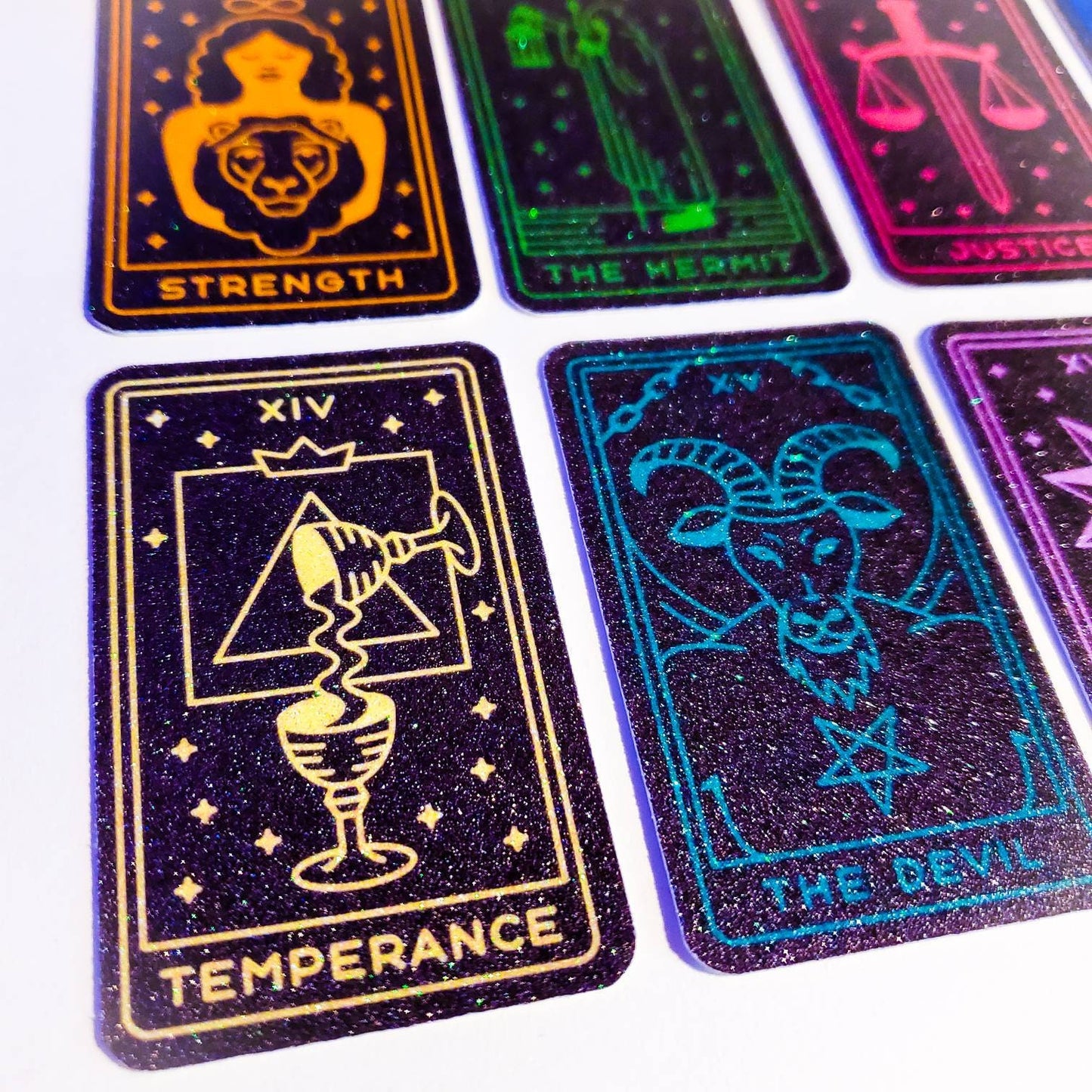 Zodiac Tarot Cards Sticker 12 Pack or Single Stickers / glitter or holographic waterproof / major arcana journal star signs astrology tarot