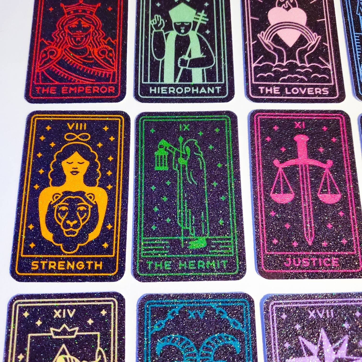 Zodiac Tarot Cards Sticker 12 Pack or Single Stickers / glitter or holographic waterproof / major arcana journal star signs astrology tarot