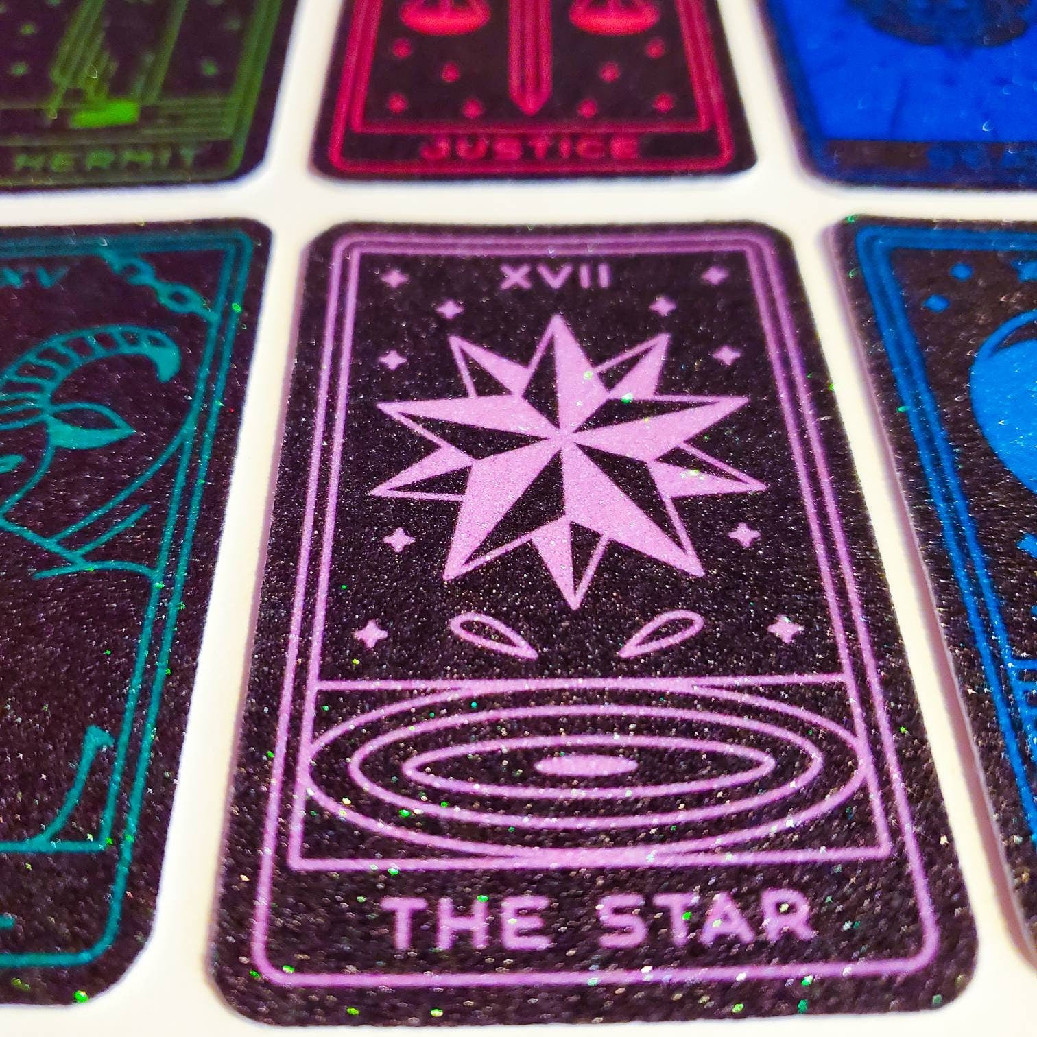 Zodiac Tarot Cards Sticker 12 Pack or Single Stickers / glitter or holographic waterproof / major arcana journal star signs astrology tarot