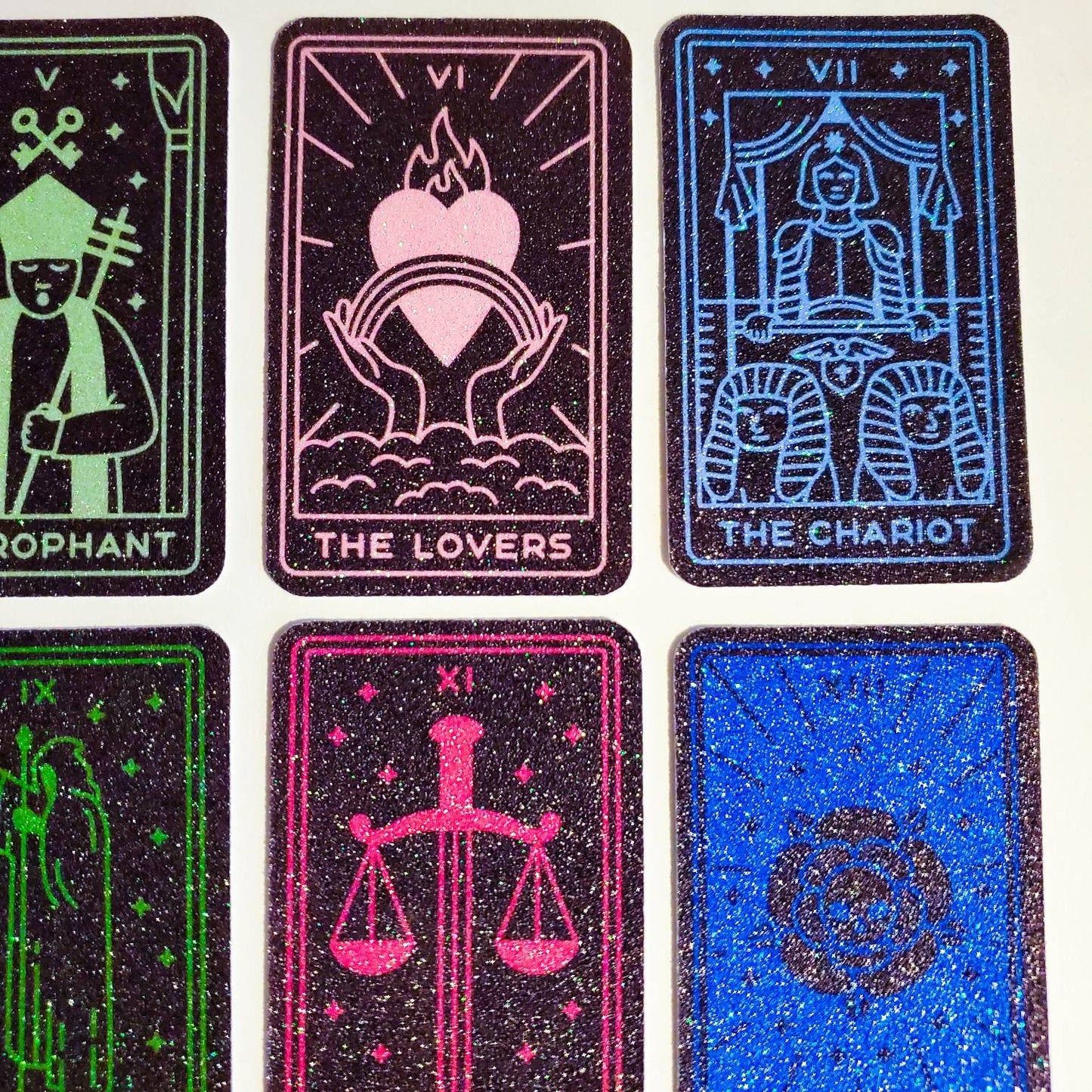 Zodiac Tarot Cards Sticker 12 Pack or Single Stickers / glitter or holographic waterproof / major arcana journal star signs astrology tarot