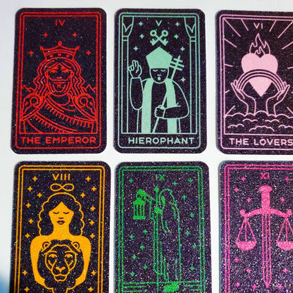 Zodiac Tarot Cards Sticker 12 Pack or Single Stickers / glitter or holographic waterproof / major arcana journal star signs astrology tarot