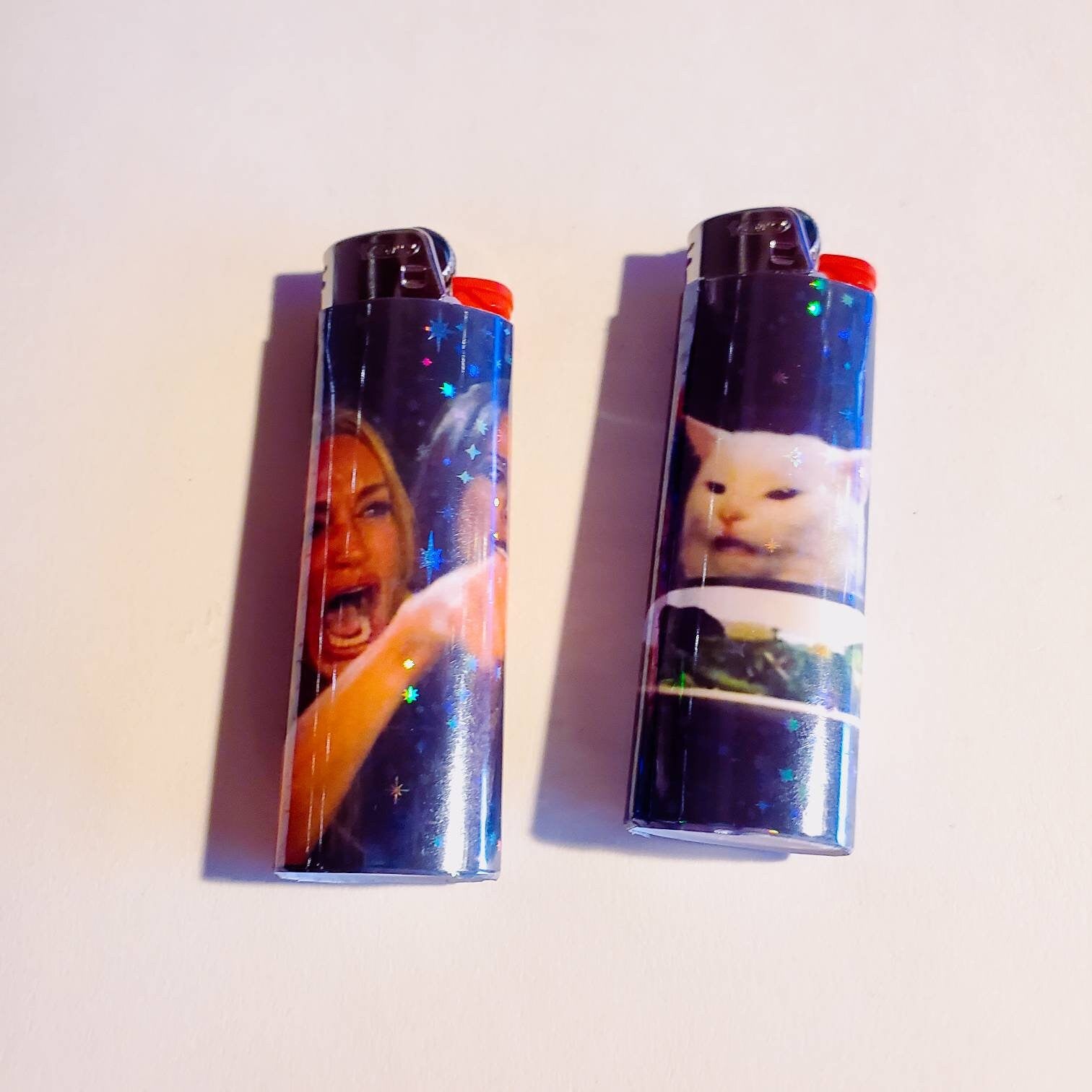 Lighter Wraps / Glossy or Sparkle / Bic Size 3" x 2.75" - assorted custom lighter skins wraps personalized gift Bic lighters meme chill