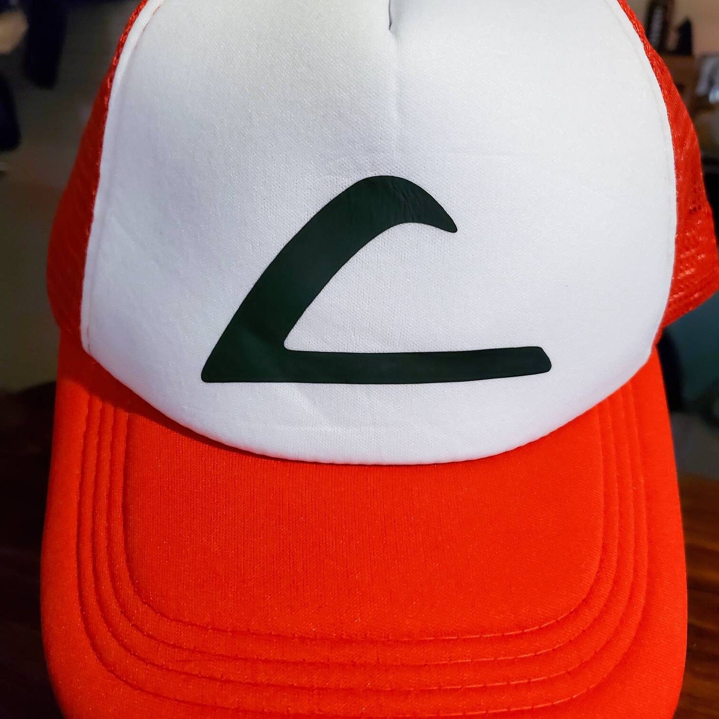 PKMN Trainer Hat - red and white cap - Ash Ketchum pocket monster training pokemon go cosplay - adult size unisex