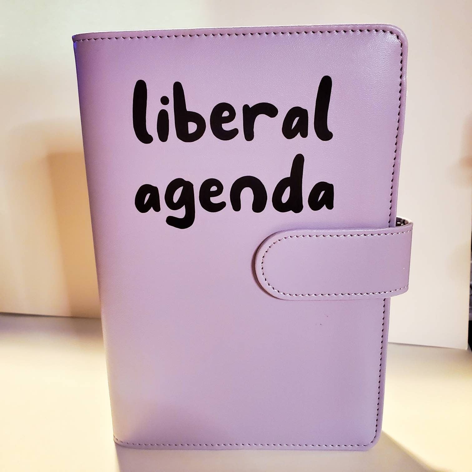 Liberal Agenda Refillable Planner / black holographic lavender / weekly undated planner journal stickers budget pockets divider gift custom