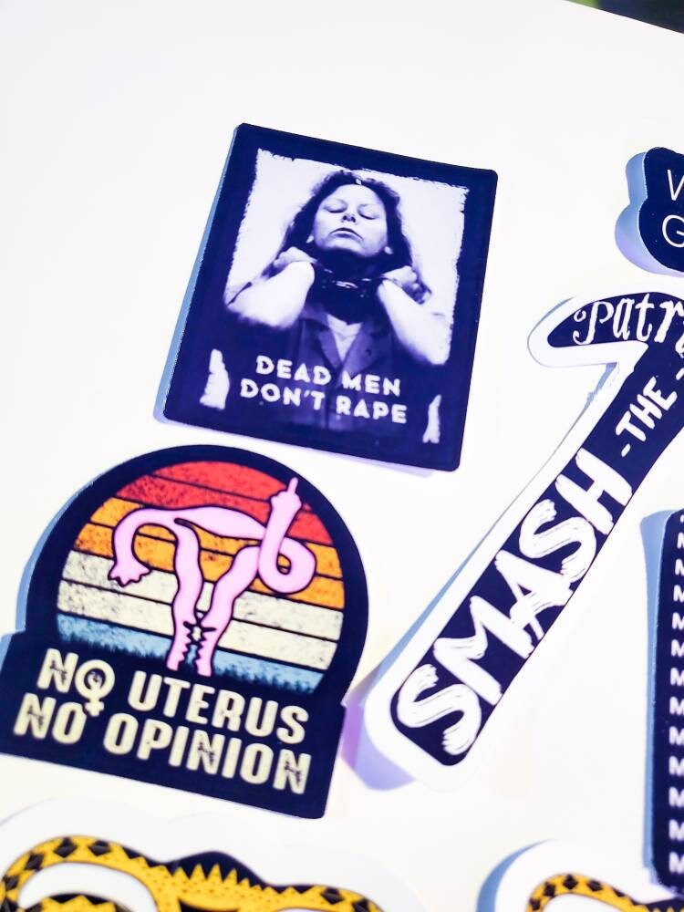 Bans Off Our Bodies Protest Sticker Pack - FAST & FREE Shipping - feminist stickers protect roe v. Wade pro-choice RBG don't tread on me