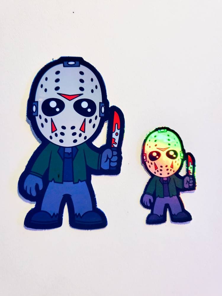 Horror Chibis - Holographic Stickers - water resistant laptop journal planner stickers spooky season movie halloween scary movie jason set