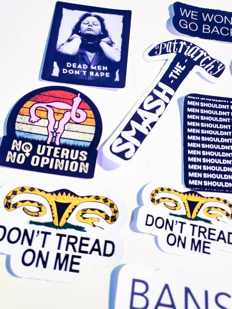 Bans Off Our Bodies Protest Sticker Pack - FAST & FREE Shipping - feminist stickers protect roe v. Wade pro-choice RBG don't tread on me