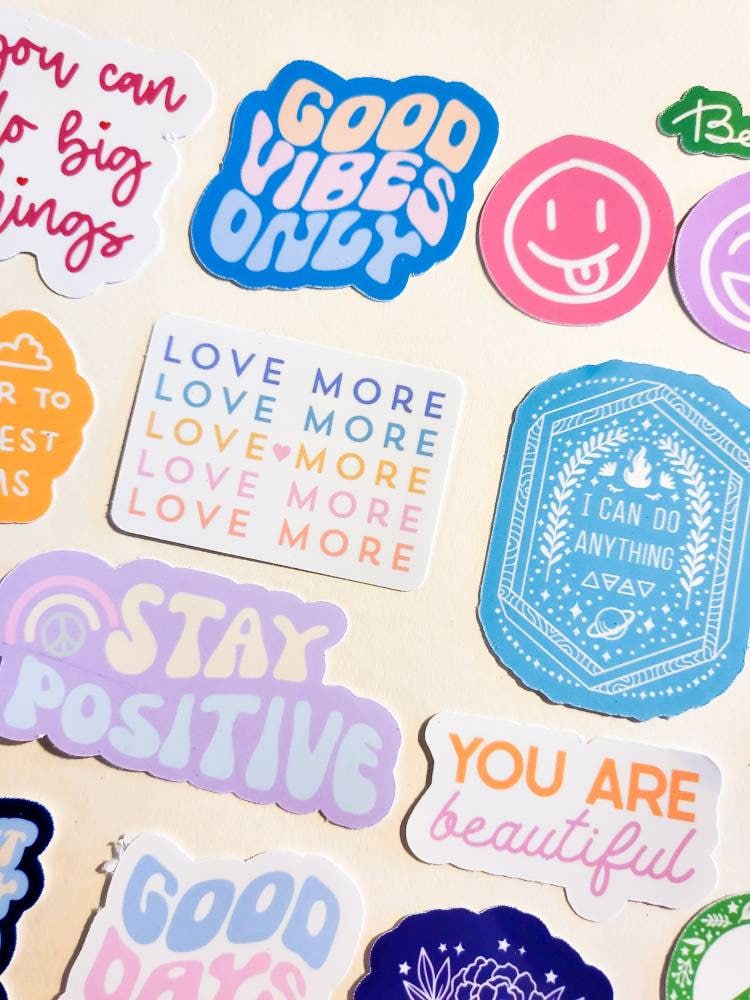 Positive Affirmation Sticker Pack / Set of 23 Stickers / Quotes smile Cute Journal Planner Self-Love Affirmations Gift Positive good vibes