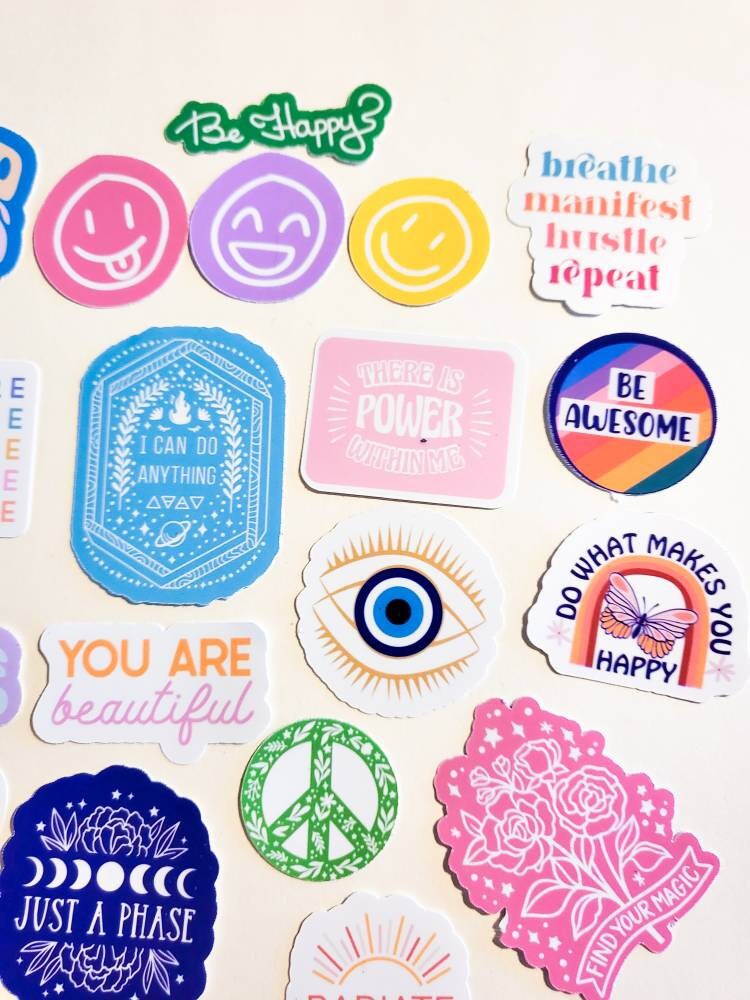 Positive Affirmation Sticker Pack / Set of 23 Stickers / Quotes smile Cute Journal Planner Self-Love Affirmations Gift Positive good vibes