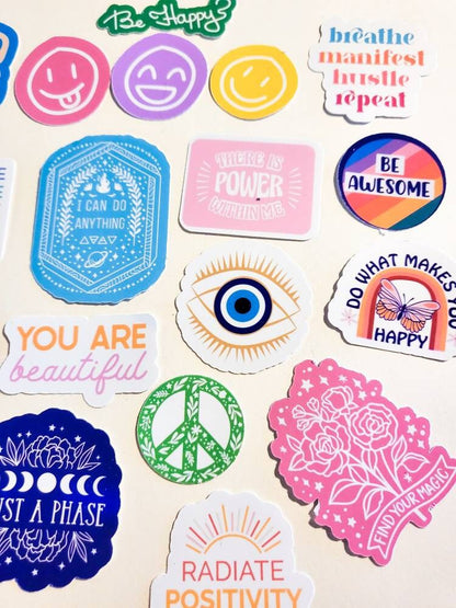 Positive Affirmation Sticker Pack / Set of 23 Stickers / Quotes smile Cute Journal Planner Self-Love Affirmations Gift Positive good vibes