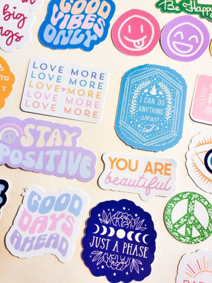 Positive Affirmation Sticker Pack / Set of 23 Stickers / Quotes smile Cute Journal Planner Self-Love Affirmations Gift Positive good vibes