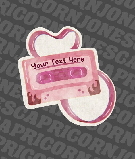 Custom Mixtape Sticker - Glossy or Holographic - 3" - personalized customize band artist music mix tape retro nostalgia vintage cute gift