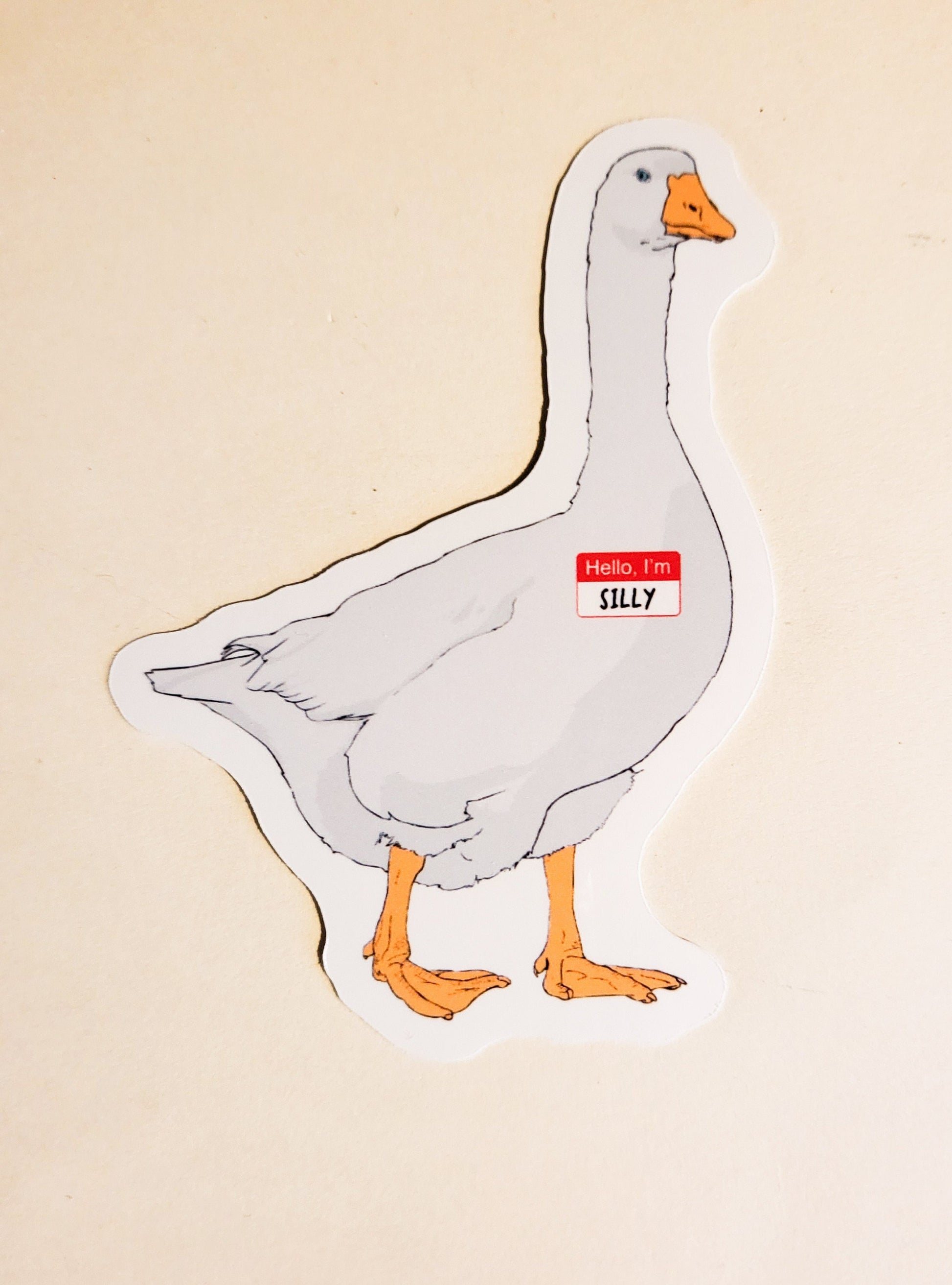 Silly Goose Sticker -Glossy 2.6" x 3.6"- stickers decal funny humor