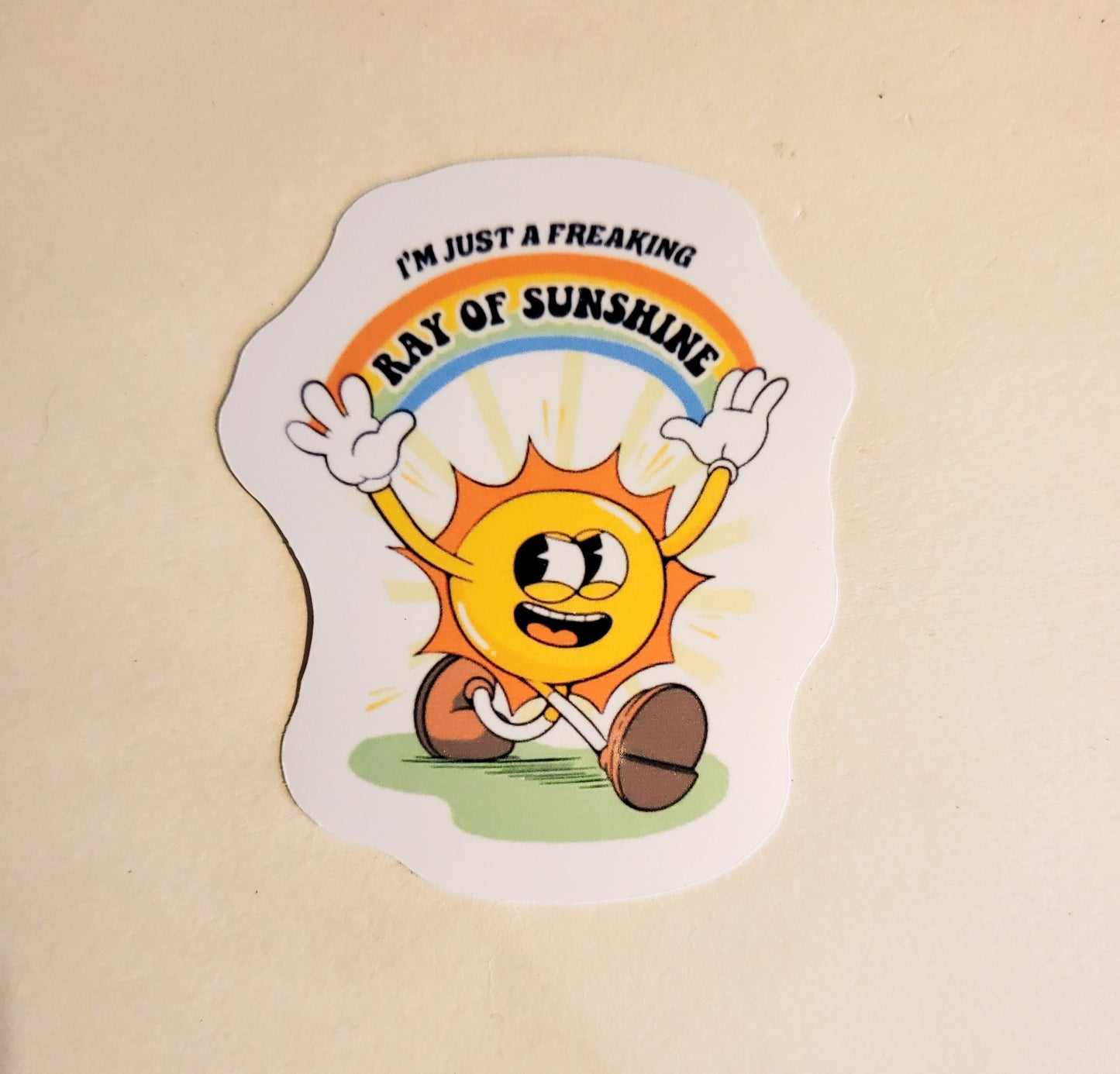 Ray of Sunshine Sticker - Glossy 2.3" x 2.7" - stickers decal i'm just a freaking ray of sun shine cute funny retro vintage