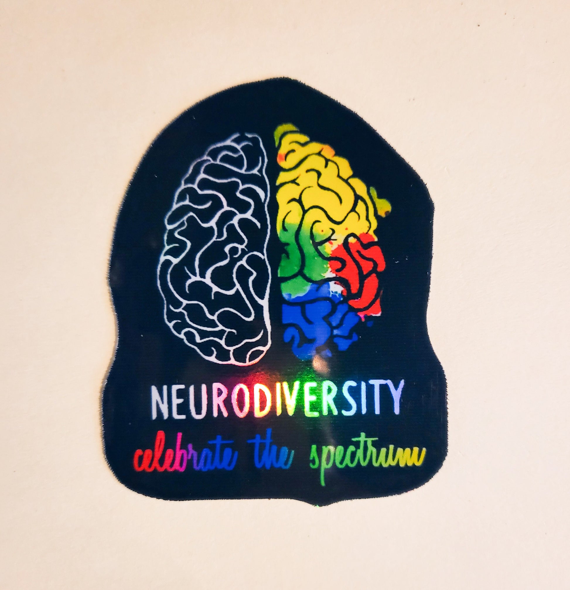 Neurodiversity Sticker - Glossy or Holographic - 2.3" x 2.8"- stickers decal ND neurodiverse celebrate the spectrum rainbow mental health