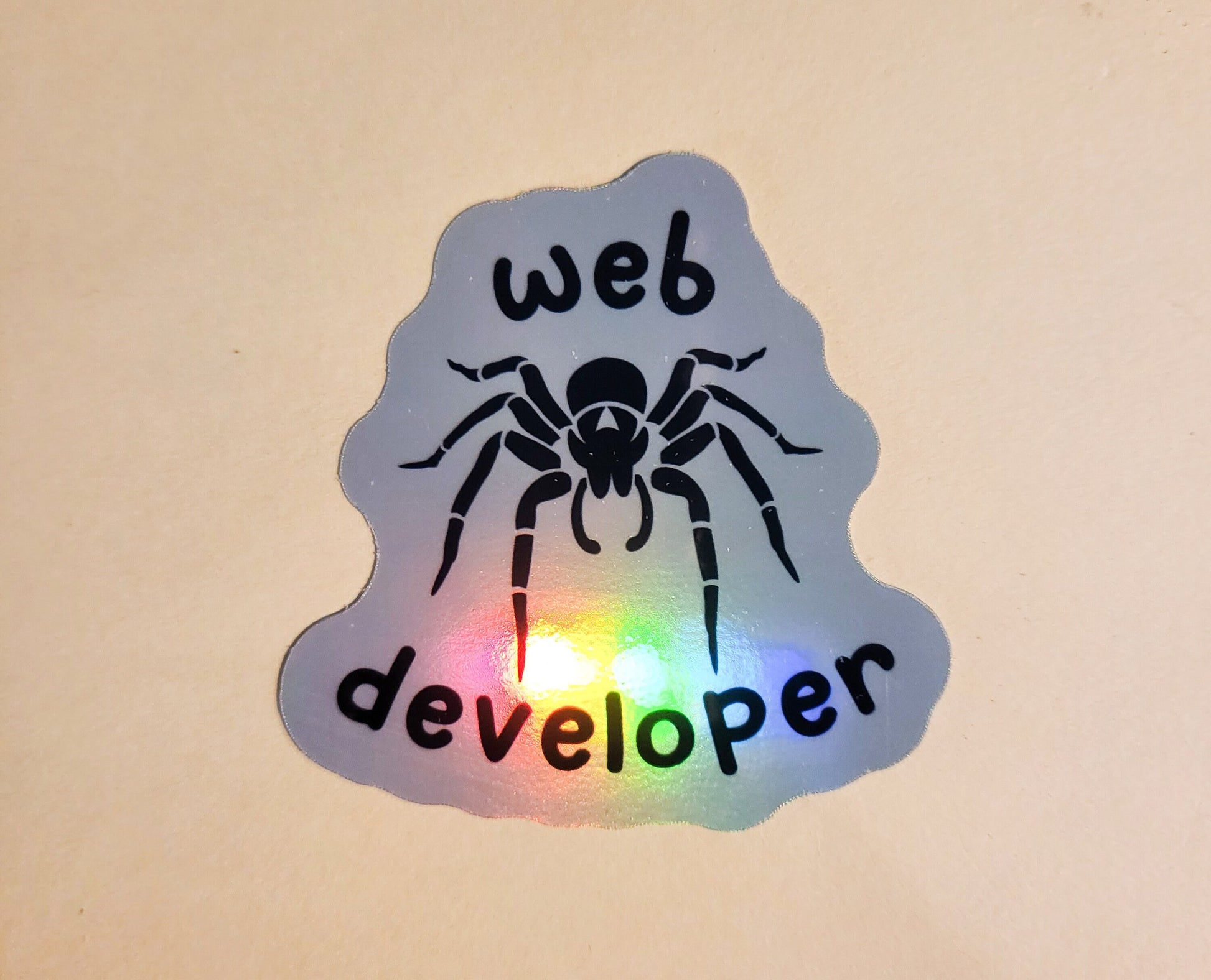 Web Developer Sticker - Holographic 2.5"- stickers decal spider IT tech programmer software dev computer nerd gift laptop hydroflask planner