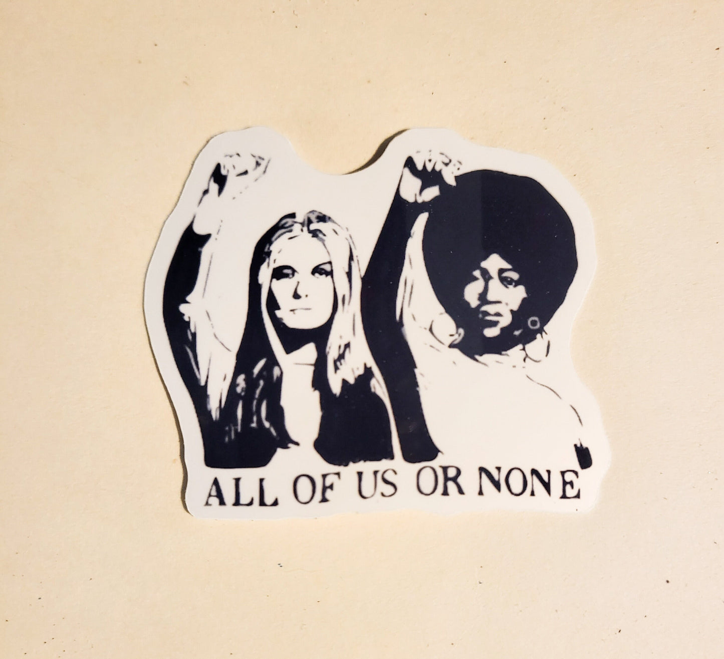 All of Us or None Sticker - Glossy 2.3" x 2"- stickers decal intersectional feminist feminism womens rights human rights girl power protest