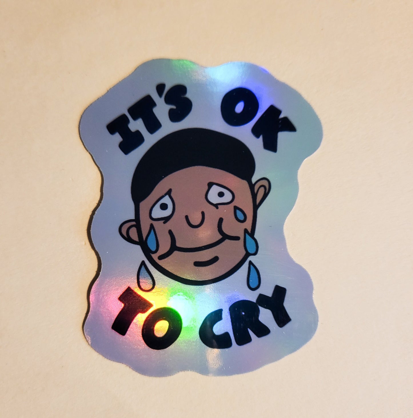 It's Ok to Cry Sticker - Holographic 2.2" x 2.9" - stickers decal daria tshirt 90s tv show sad mental health gift laptop bottle hydroflask